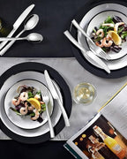 EUIRIO 48-Piece Hammered Silverware Set with Steak Knives, Stainless Steel Flatware Set for 8, Mirror Finish Cutlery Set for Home Hotel, Include Forks Spoons and Knives, Dishwasher Safe