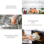 Razab 3300 ml / 112 oz Large Glass Food Storage Containers with Lids, Airtight, Leakproof, BPA Free - Ideal for Meal Prep, Store Leftover & Lunch, Baking Casserole - Freezer, Microwave & Oven Safe