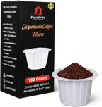 100 Count Fanativita K Cup Coffee Filters Disposable for Keurig Single Cup, Compatible with All Reusable K Cups (White)