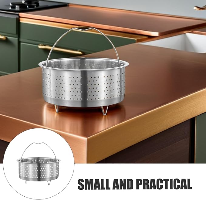 UPKOCH Stainless Steel Vegetable Steamer Basket for Cooking, 6.88 Inch Steaming Basket for Pot, Dumplings, Veggies, Rice, Seafood, Home and Restaurant Use