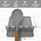 Zulay Silicone Utensil Rest - BPA-Free, Durable Spoon Rest with Drip Pad - Heat-Resistant Spoon Rest for Stove Top - Spoon Rest for Kitchen Counter - Kitchen Gadgets & Kitchen Utensils Holder - 2 Pack