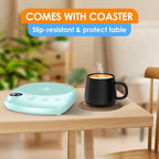 Coffee Mug Warmer - Fastest Heating & Highest Temperature, Coffee Cup Warmer for Desk Auto Shut Off, 4 Temp Settings & 1-12H Timer, Smart Electric Beverage Warmer for Coffee, Tea (Green)