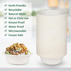 Heavy Duty Paper Bowls - 200 Pack, 12 oz, Eco-Friendly, Made of Natural Bagasse, Ideal for Hot Soup, Cereals, Milk, Salad, Dessert