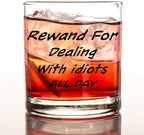 kunlisa Funny Sarcastic Gifts for Coworkers Whiskey Glasses, Office Humor Gifts, Funny 10 oz Drinking Rocks Glasses for Women Men Whisky Cocktail Scotch Bourbon Liquor