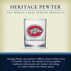 Heritage Pewter Arkansas Double Old Fashion | Double Rocks Glass 14 OZ for Liquor | Expertly Crafted Pewter Glass