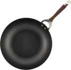 Circulon Symmetry Hard Anodized Nonstick Wok/Stir Fry Pan with Lid, 12", Chocolate
