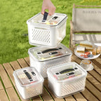 Fruit Storage Containers for Fridge with vent holes and handle，Airtight Food Storage Containers Keep Fruits, Vegetables, Berry, Meat Fresh longer,BPA-free Fridge Storage Container with Lid (3 Pack)