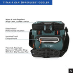 Titan by Arctic Zone 30 Can Zipperless Soft Cooler with HardBody Liner