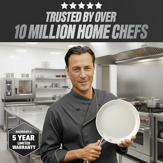 GOTHAM STEEL 20 Pc Ceramic Cookware Set Nonstick, Ceramic Pots and Pans Set Non Stick for Kitchen with Bakeware, Cooking Utensils & Steamer, Non Toxic PFOA PFOS Free, Oven & Dishwasher Safe