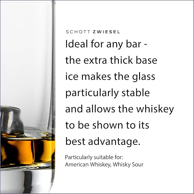 SCHOTT ZWIESEL Convention Whiskey Glass (Set of 6), Old Fashioned Tumbler for Whiskey, Dishwasher-Safe Machine-Made Tritan Crystal Glasses, Made in Germany (10 Ounce)