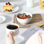 MALACASA Small White Ceramic Bowls Set of 8, 14 OZ Compact Dessert Bowls Rice Bowls Set, Ceramic Bowl for Ice Cream, Soup, Cereal, Side Dishes, Dishwasher & Microwave Safe