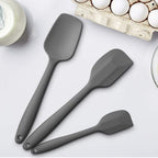 Silicone Spatula 3-piece Set, Ergonomic Handle High Heat-Resistant Spatulas, Non-stick Rubber Spatulas with Stainless Steel Core, Grey