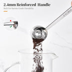 Long Handle Coffee Scoop: 5.98 Inch 18/8 Stainless Steel 2 Tablespoon Metal Measuring Spoon Tbsp Scoop for Coffee Beans, Grounds Coffee, Coffee Powder, Tea, Tall Jars (2Tbsp/30ml)