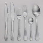 24-Piece Stainless Steel Flatware Set, Matte Silver Finish, Service for 4