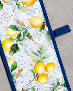 Maison d' Hermine Double Oven Mitts 100% Cotton 7"x35" Double Oven Mitt Heat Resistant BBQ Cooking Gloves with Loop, Baking, Grilling, Home, Kitchen, Handling Hot Pans Spring Summer (Citrus)