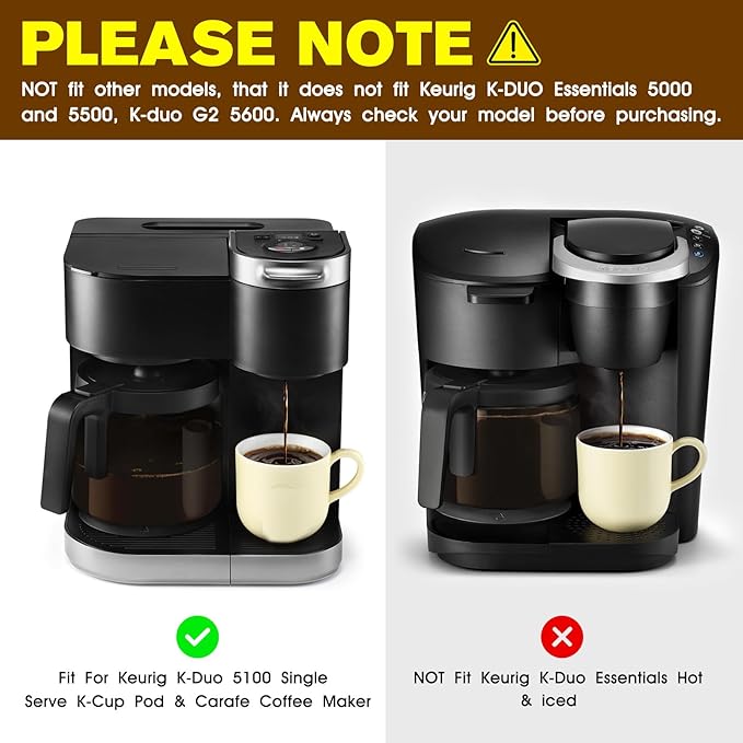 Coffee Maker 12-Cup Glass Coffee Pot Replacement Keurig K-Duo 5100 Single Serve K-Cup Pod & Carafe Coffee Maker (NOT Fit Other Keurig K-Duo Carafe Replacement)