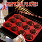 Anaeat Silicone Muffin Pan - Regular 12 Cups Cupcake Tray, Non-Stick Silicone Baking Molds for Making Muffin Cakes, Cupcake, Chocolate, Bread,Tart and Desserts, Just Pop Out