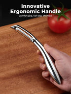 Professional Vegetable Peeler – Premium 304 Stainless Steel Potato Peeler for Kitchen, Ultra Sharp Blade, Ergonomic Non-Slip Handle, Dishwasher Safe, 5-Year Warranty