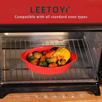 LEETOYI Porcelain Small Oval Au Gratin Pans, Baking Dish Set for 1 or 2 person servings, Bakeware with Double Handle for Kitchen and Home, Set of 2 (Red)