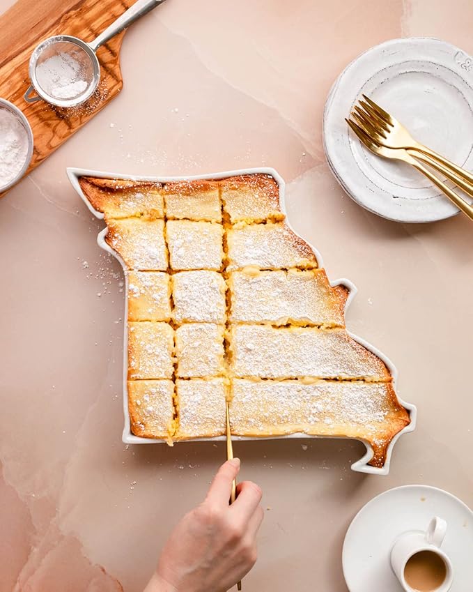 Missouri Shaped Baking Dish Serving Platter or Decorative Tray Charming Porcelain Bakeware Oven Microwave and Dishwasher Safe