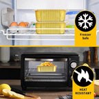 40 Pack 3 LB Gold Aluminum Foil Pans with Lids, 8.7"×6.6"×2.5" Heavy Duty Aluminum Foil Baking Pans, Tin Foil Food Container for Baking, Heating, Cooking, Roasting, Meal Prep, Freezer