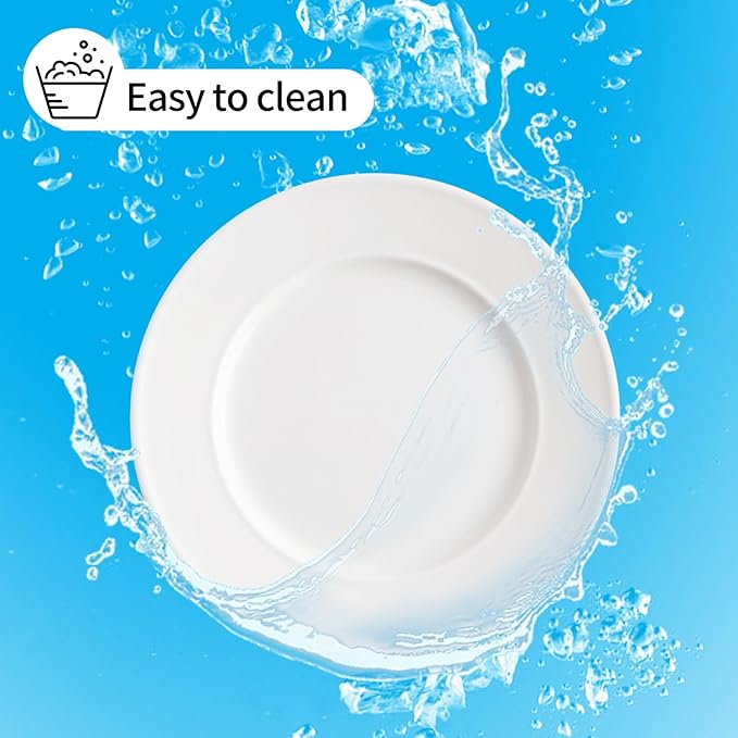 OMAYKEY 6 Inch Ceramic Dessert Plates Set of 18, Small Salad Plates, Porcelain Round Shaped Dinner Plates, Appetizer Plates for Cake Waffles Snacks Side Dish, Oven Microwave Dishwasher Safe, White