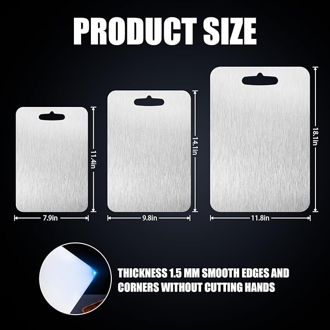 SHIRIA Cutting Board, Pure Titanium Cutting Boards For Kitchen, Double-Sided Titanium Cutting Board for Cutting Vegetables And Meat (18 * 12 in)