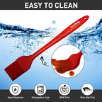Begonia Silicone Basting Pastry Brush-2pcs Heat Resistant Cooking Brush for Oil, Sauce, Butter, BBQ, Grill and Marinade, BPA Free, Dishwasher Safe （Red）