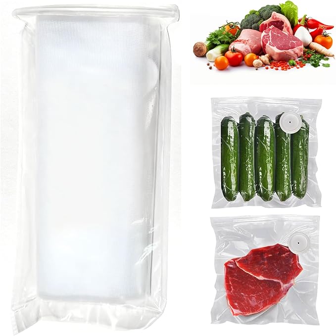Vacuum Sealer Bags for Food, BPA-Free Food Storage Bags, Freezer, Microwave – Odor-Resistant, Leak-Proof – Compatible with Auletor Mason Jar Vacuum Sealers (10PCS)