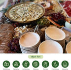 Dtocs Palm Leaf Plates 10 Inch Round (50) | Bamboo Plates Disposable Like Compostable Dinnerware Set for Party, Dinner, Serving Platters, Charcuterie Boards | Alternate to Plastic, Wood, Paper Plate