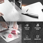 Premium Pure Titanium Cutting Board for Kitchen New Upgrade Double Sided Dust-free Cutting Board,Hygiene Durable Dishwasher Chopping Board for Meat, Vegetables & Fruits (M - 1Pack)