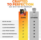 EVERYDAY COCKTAIL - Professional Glass Cocktail Shaker 14 oz, Martini Shaker with Recipes and Measurements, Built-in Strainer and Leakproof Seal, Clear Bar Tool for Margaritas, Martinis