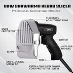 VONCI 80W Commercial Gyro Cutter, Electric Shawarma Knife, Doner Kebab Meat Slicer With 2 Blades, 2600 RPM, 0-8mm Adjustable Thickness, Powerful Turkish Grill Machine.