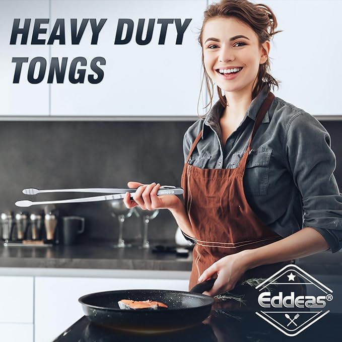 Kitchen Tweezers Tongs, Cooking Tweezers Stainless Steel - 3 Size 12'' 10'' & 8 inch Ideal for Meat, pasta, plating and pinching delicate small pieces of food, Set of 3