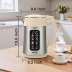 Mecity Electric Kettle 1.7L Touch Screen Temperature Control Water Boiler, No Plastic Contact with Water. 6 Preset Temperature Programs, 2 Hours Keep Warm, Stainless Steel