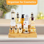 Bamboo Spice Rack Organizer for Cabinet 3 Tier Countertop Step Spice Shelf for Kitchen Storage and Organizer (2 Pack, Cabinet)