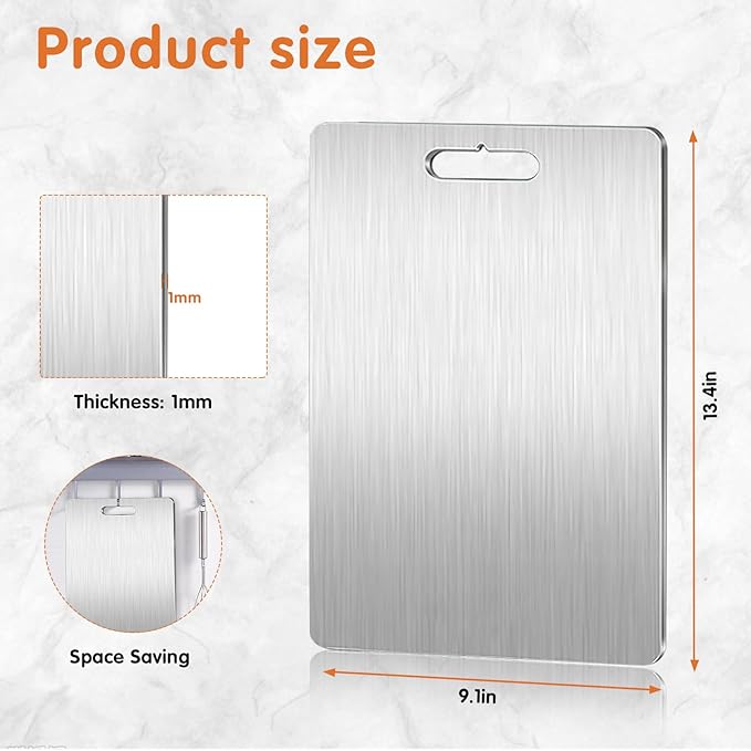 Titanium Cutting Board,Cutting Boards for Kitchen,Dishwasher Safe, Double-Sided, Suitable for Fruits, Vegetables, Meat, Outdoor, Housewarming Gifts, Etc(13.4″x9.1″)