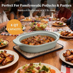 MAGNIFIQUE Casserole Dishes for Oven, 9x12 Porcelain Baking Dish, 4 Quarts Lasagna Pan with Handles, Oven Safe up to 500°F or on Stovetop, Use to Marinate, Cook, Bake, and Serve, Olive