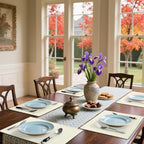 Homaxy Cloths Placemats for Dining Table Set of 6, Heat Resistant Washable Cotton Linen Blend Table Mats, Easy to Clean Place Mats for Indoor Outdoor Party Kitchen Decoration, 13" x 19", Cream