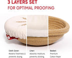Cotton Rope Banneton Bread Proofing Basket Set, Oval & Round Bread Baskets with Liners & Covers for Artisan Bread Baking, Sourdough Bread Baking Supplies