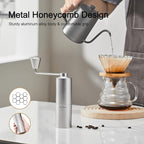 Manual Coffee Grinder, Hand Coffee Grinder, Metal Body and Magnetic Handle,Five star Stainless Steel Conical Burr Portable Coffee Grinders for Home Use