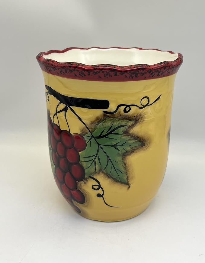 ACK Utensil Holder, Utensil Crock, Modern Kitchen Decor, Kitchen Storage(Sonoma Grape)