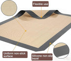 Inmorven 2-Pack Non-Stick Silicone Baking Mat, Food Safe Non Slip Heat Reusable Silicone Liner Sheet for Baking Cookies Pastries Bread Rolling Dough Oven Tray