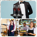 8Pcs Black Round Restaurant Serving Trays, Plastic Non Slip Surface Circle Fruit Appetizer Flat Tray Food Drink Server Tray with Raised Edges for Home, Restaurant, Cafeteria, Bar, Cocktail (11 in)