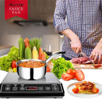 Duxtop Whole-Clad Tri-Ply Stainless Steel Saucepan with Lid, 1.6 Quart, Kitchen Induction Cookware