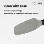 Coukre Silicone Spatula Set of 5,High Temperature Resistant, Food Grade Silicone, Dishwasher Safe, for Baking, Cooking (Gray)