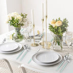 Matte Green Silver Silverware Set, 20-Piece Stainless Steel Flatware Set, Satin Finish tableware Cutlery Set, Service for 4, Home and Restaurant, Dishwasher Safe