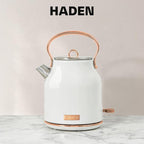 Haden Heritage 1.7 Liter Stainless Steel Electric Kettle, Hot Water Kettle with 360-Degree Base and Auto Shutoff, Ivory & Copper