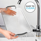 Serving Tray with Handles Set of 3 Rectangular Large Serving Platters 16.5/14.9/13.2 Inch White Plates for Dinner, Party, Entertaining, Transparent