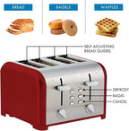Kenmore 40604 4-Slice Toaster with Dual Controls in Red